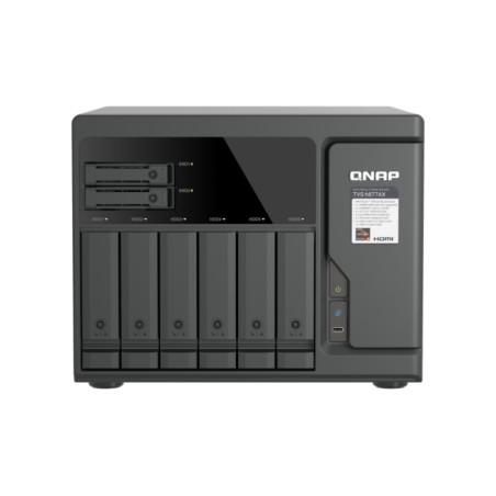 QNAP TVS-h877AX-R5-16G (AMD Ryzen 5, 16GB DDR5 RAM, 6x 3,5'' + 4x 2,5'', 3x PCIe, 2x 2,5GbE, 2x 10GbE)