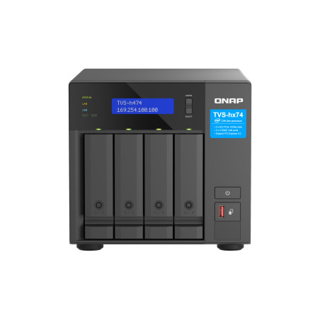 QNAP TVS-h474-i3-8G (4core 4,3GHz, ZFS, 16GB RAM, 4x SATA, 2x M.2 NVMe, 2x PCIe, 2x 2,5GbE, HDMI)