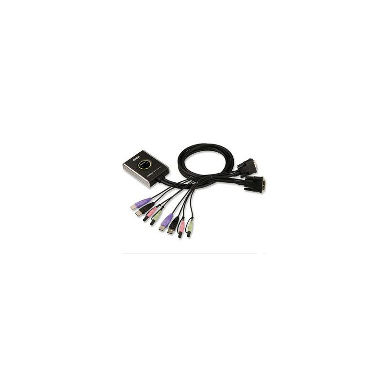 ATEN 2port DVI KVMP, USB 2.0, audio, mini, 1.2m