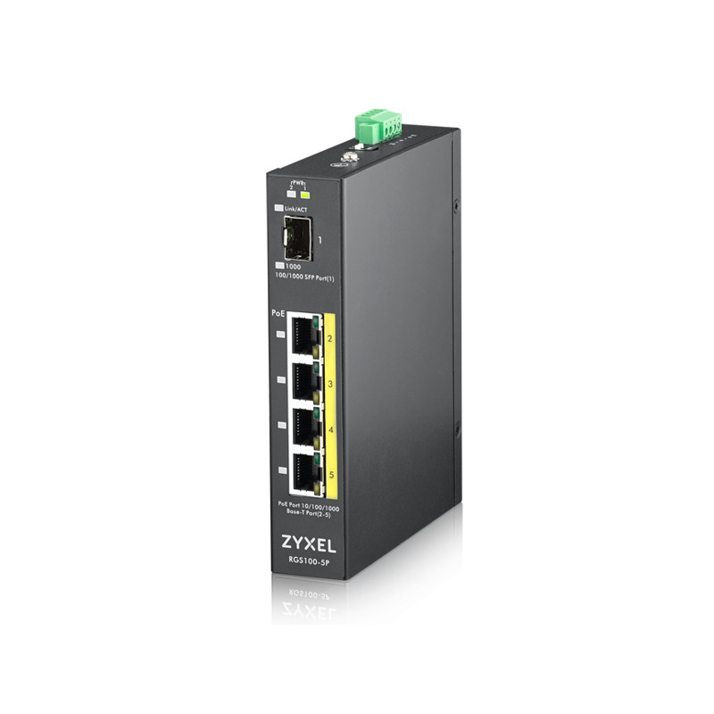 Zyxel 4xGb+1xSFP POE IP30 DIN 120W RGS100-5P