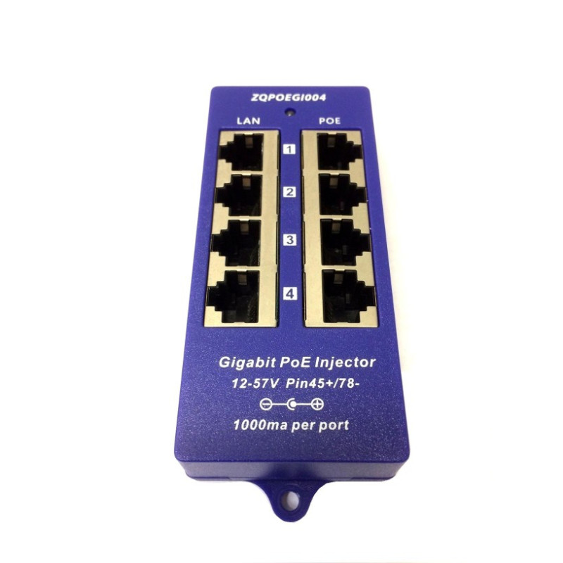 Gigabitový tienený 4-portový PoE panel