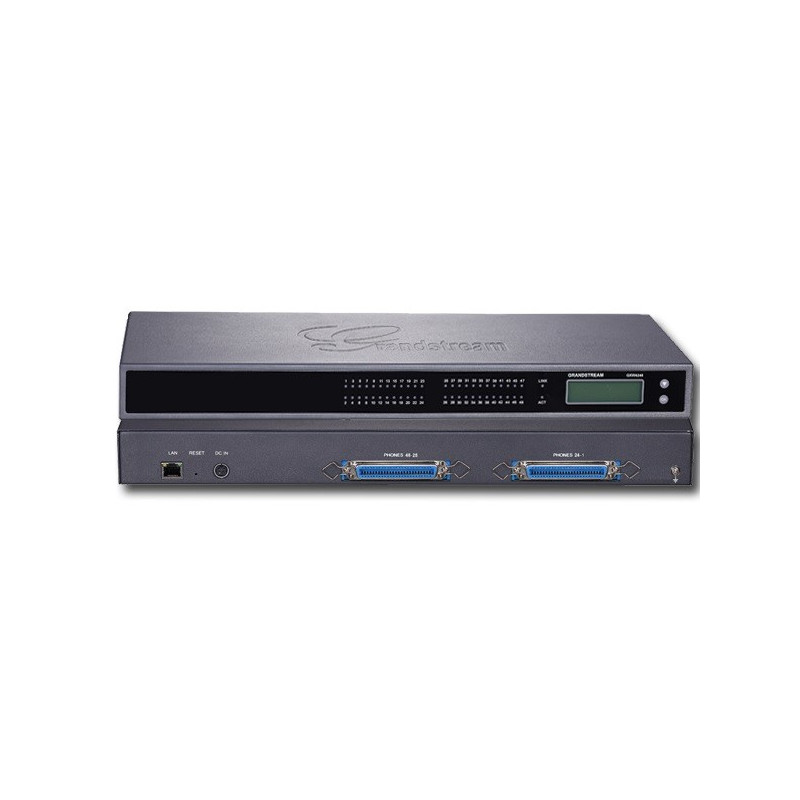 Grandstream GXW4248, VoIP, SIP, 2 50-pin Telco connectors, 1x Gbit LAN, graf, displej, 2x RJ21, rack