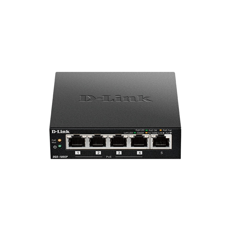 D-Link DGS-1005P 5x 10/100/1000 PoE+ Switch