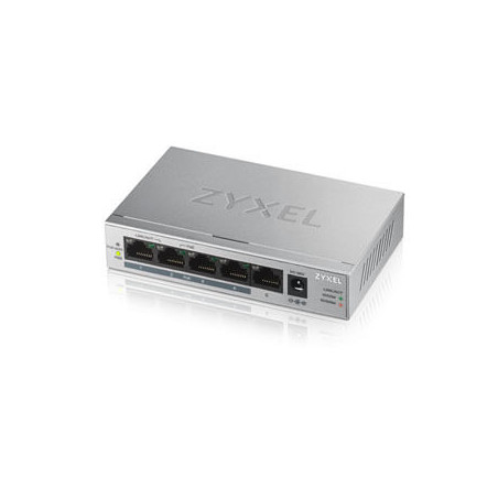 Zyxel GS1005-HP, 5 Port Gigabit PoE+ unmanaged desktop Switch, 4 x PoE, 60 Watt