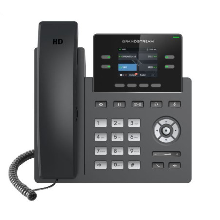 Grandstream GRP2612, 2.4'' TFT bar. displej, 2 SIP účty, 4 prog. hr., 16 BLF hr., dual port 10/100 Mb