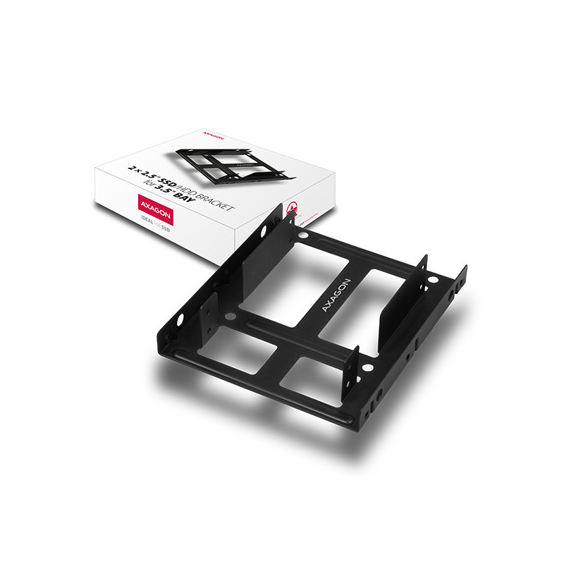 AXAGON RHD-225, kovový rámček pre 2x 2.5'' HDD/SSD do 3.5'' pozície, montáž ventilátora