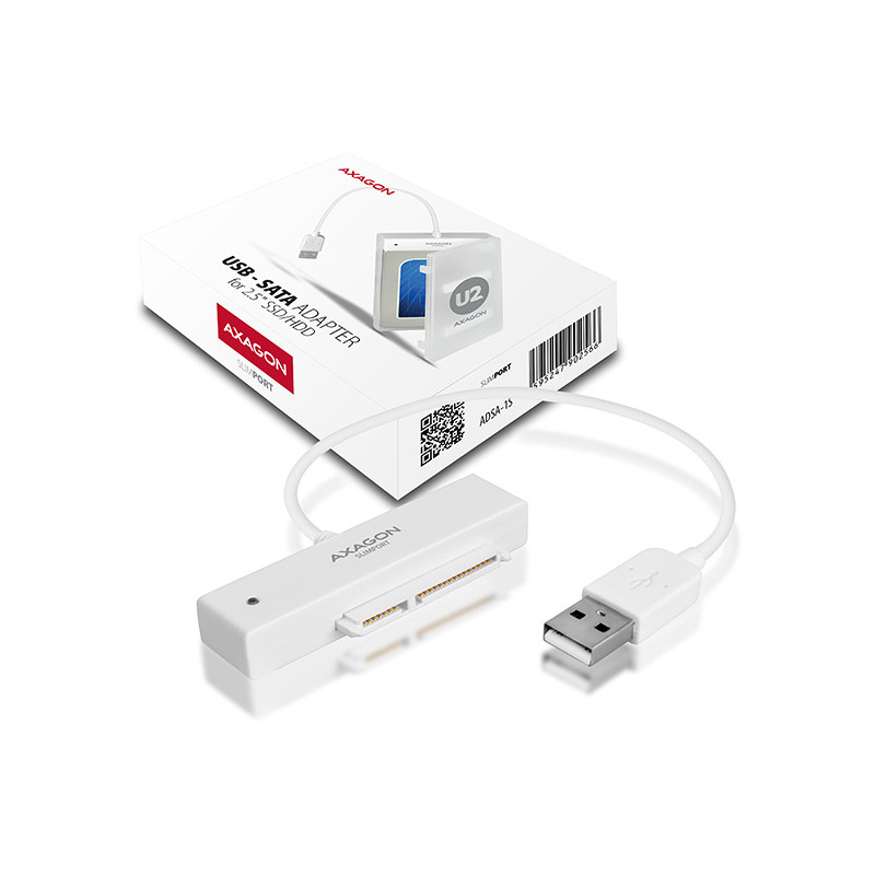 AXAGON ADSA-1S, USB2.0 - SATA HDD/SSD adaptér vr. 2.5'' púzdra