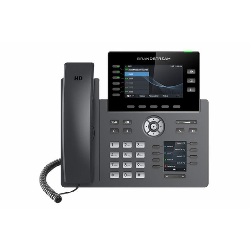 Grandstream GRP2616 SIP telefón, 2xdisplej, 4.3 ''a 2.4'', 6 SIP účty, 24 pr.tl., 2x1Gb, WiFi, BT, USB