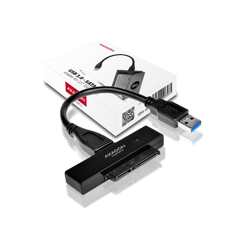 AXAGON ADSA-1S6, USB 3.2 Gen 1 - SATA 6G SSD/HDD adaptér vr. 2.5'' púzdra
