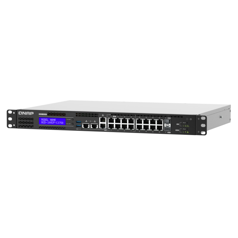QNAP riadený switch QGD-1602P-C3758-16G (8x GbE PoE + 8x 2,5 GbE PoE + 2x 10GbE SFP+ / 16GB RAM)