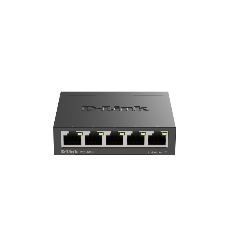 D-Link DGS-105GL Kovový 5-portový Gigabit stolný switch