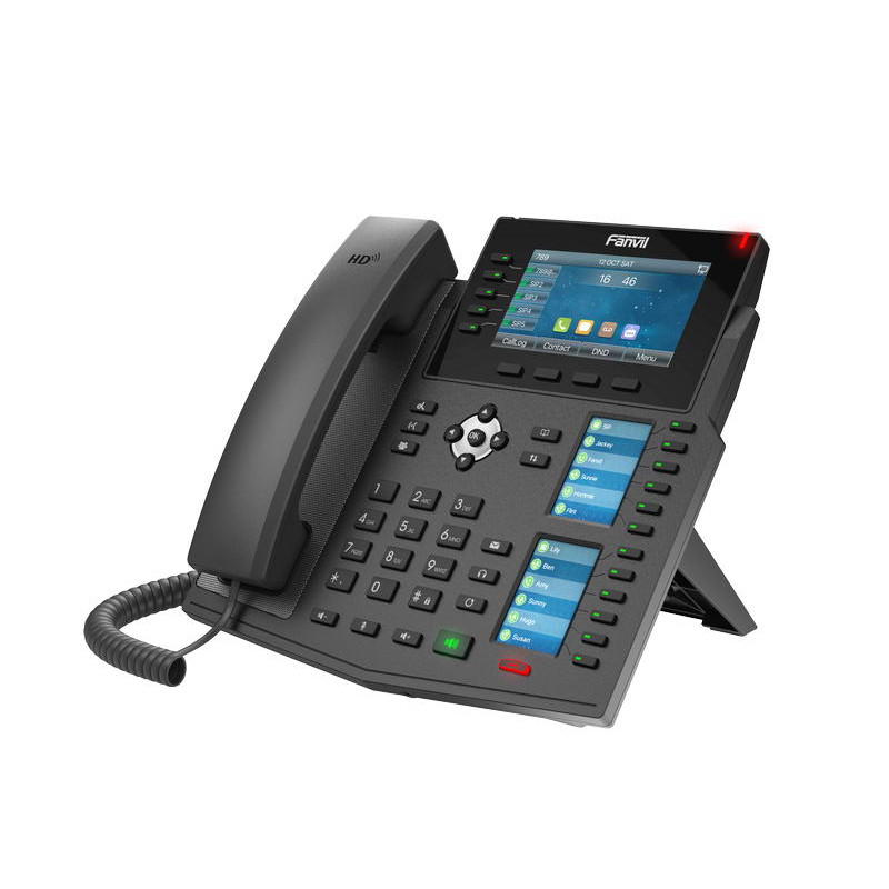 Fanvil X6U SIP telefón, 4.3'' bar. disp.+2 prid. disp., 20 SIP, 5link. hr., 60 DSS hr., BT, dual Gbit