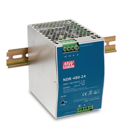 MEANWELL - NDR-480-48 - Priemyselný napájací spínaný zdroj 48V 480W na DIN