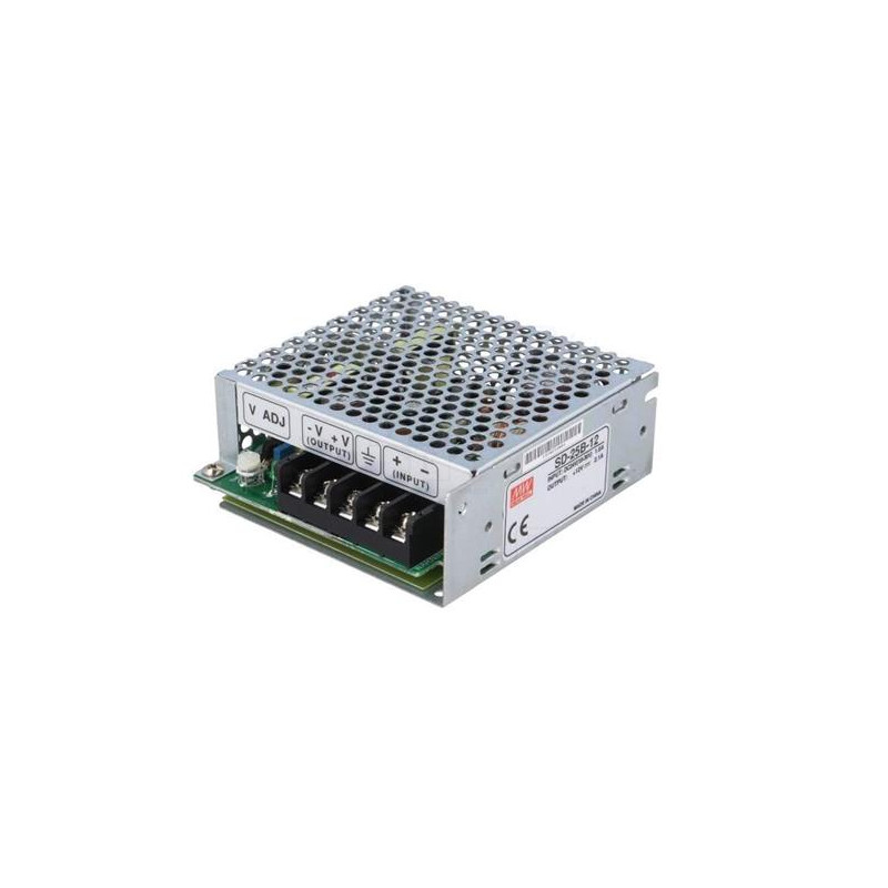 MEANWELL - SD-25B-12 - DC/DC menič napätia uzavretý z 19-36 na 12V (25W)
