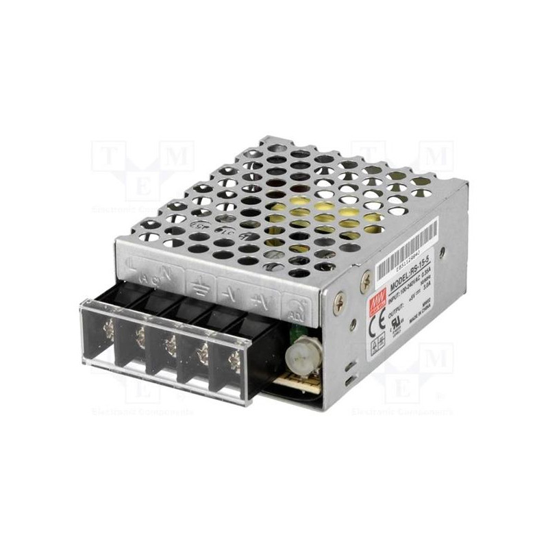 MEANWELL - RS-15-5 - Priemyselný napájací zdroj 5V 15W