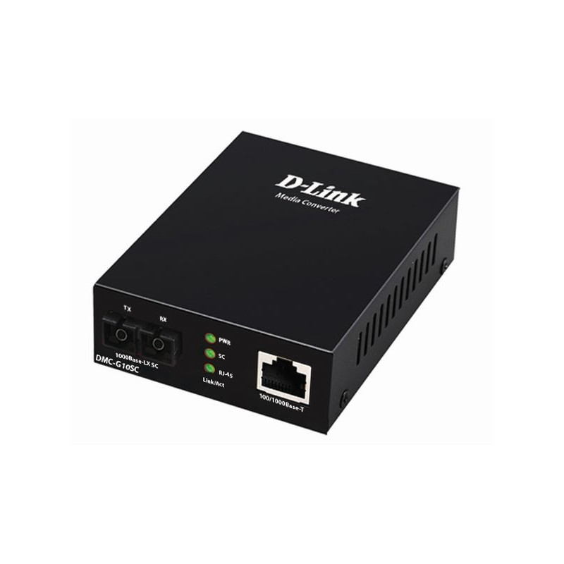 D-Link DMC-G10SC/E - 100/1000BaseT to 1000BaseLX (SC) Single-mode Media Converter (10 km)