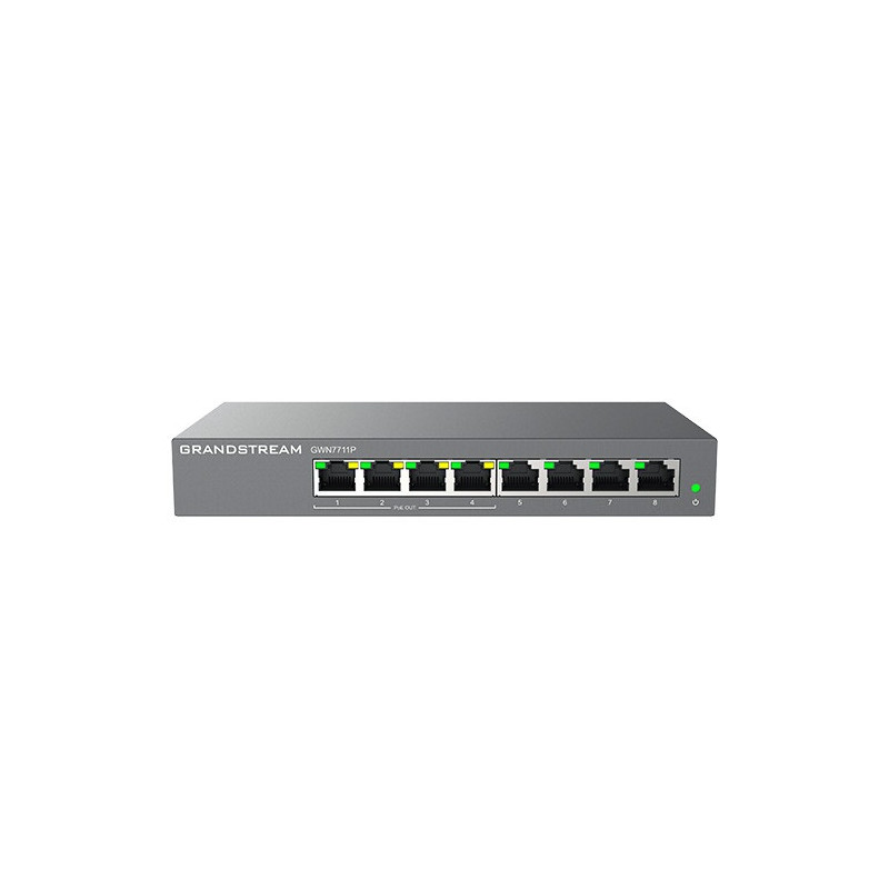 Grandstream GWN7711P Layer 2 Lite managed switch, 8 portov, 4x PoE/PoE+