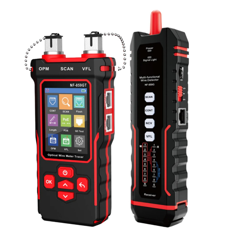 W-Star Tester káblov RJ45 WSNF859GT, RJ45, OPM, VFL, hľadačka, POE, 10v1 funkcií