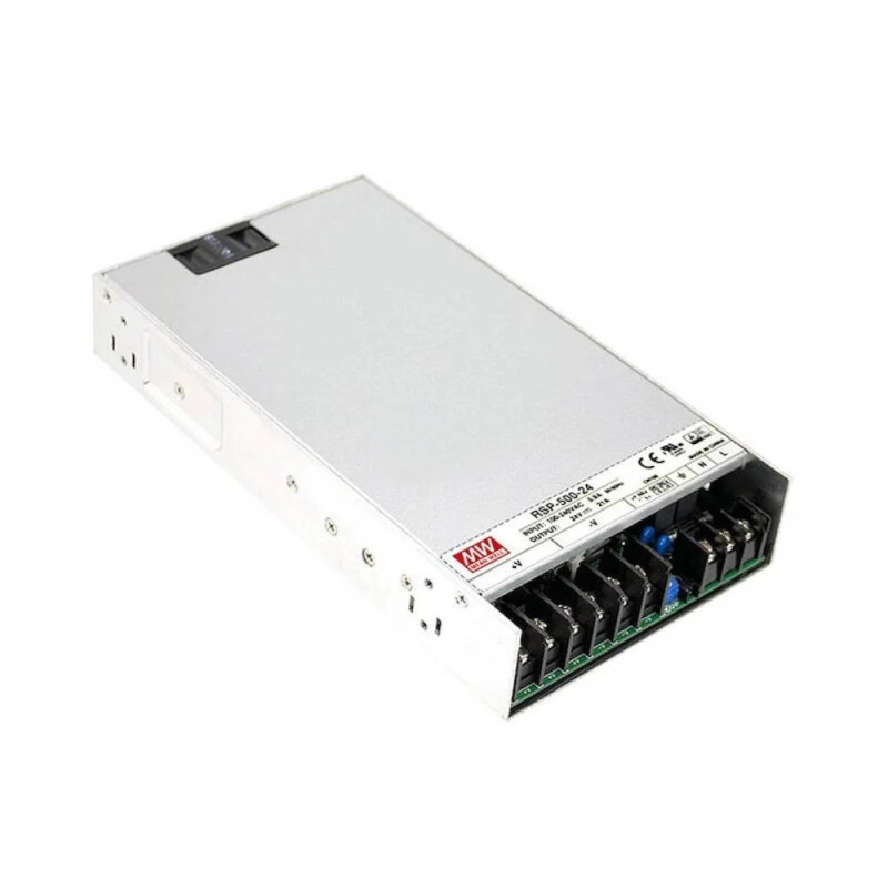 MEANWELL - RSP-500-24 - Priemyselný napájací spínaný zdroj uzavretý 24V 21A (500W)