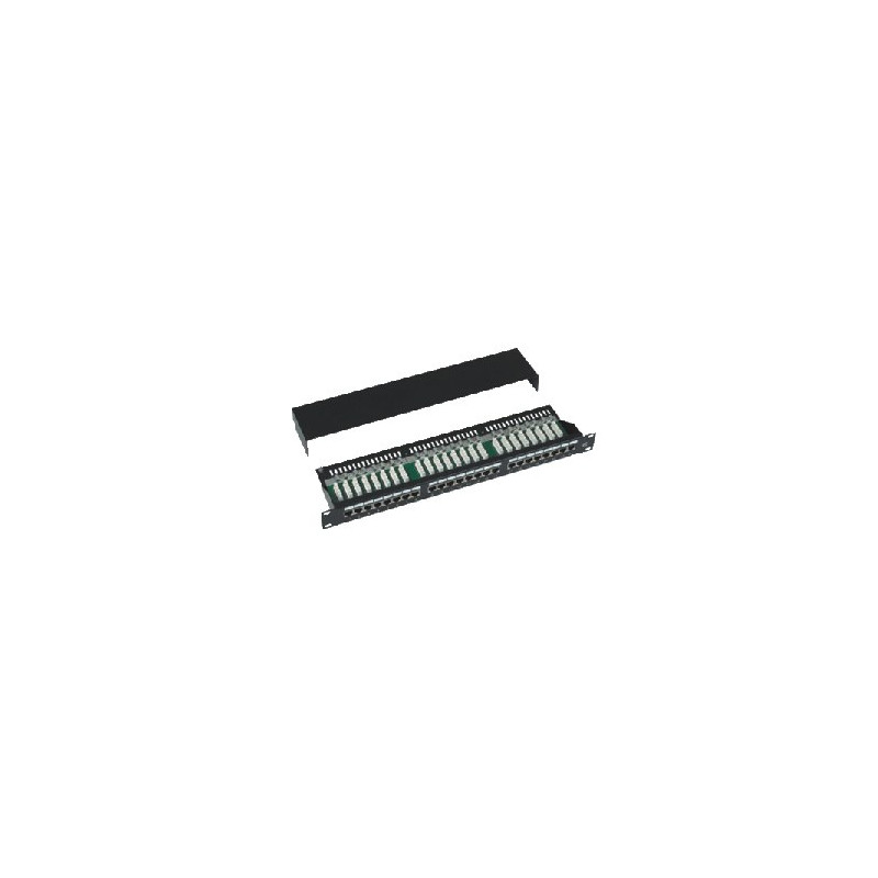 DATACOM Patch panel Cat5e 24p.1U, STP, 19 '', čierny, vyviazanie
