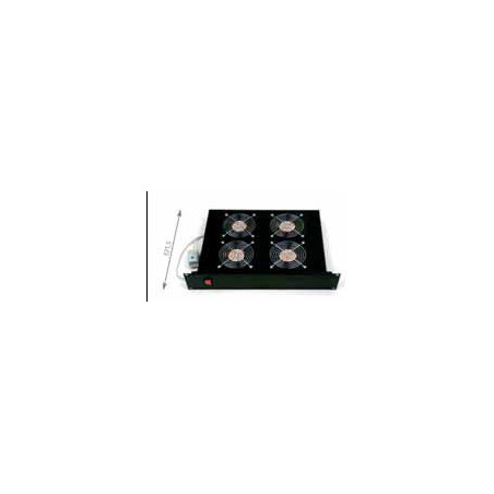 19'' horiz.vent.j.4xVent.-220V/92W termost.2U čierna