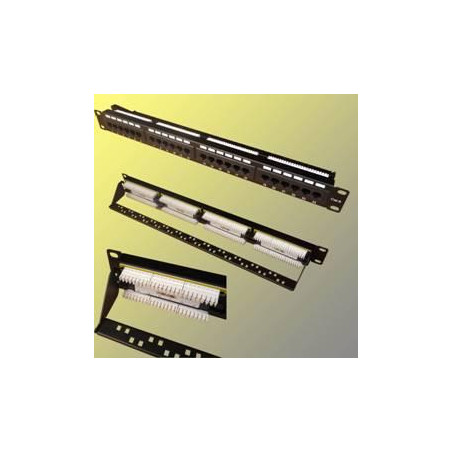 Patch panel 24p.Cat6 UTP s vyviazaním, čierny