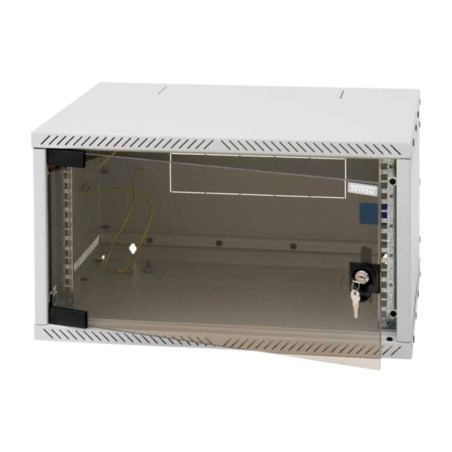 19''rozvádzač jednodielny 9U/400mm FLAT-PACK skl.dv.