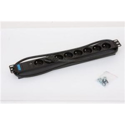 19'' 8xCZ zás., kontrolka, 3x1.5mm 2m CZ-DE,RAL9005