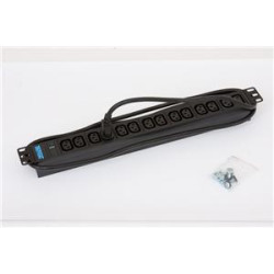 19'' 14xIEC C13,kontrol.,3x1.5mm 2m kab.IEC320 C14