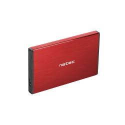 Externý box pre HDD 2,5'' USB 3.0 Natec Rhino Go, červený, hliníkové telo