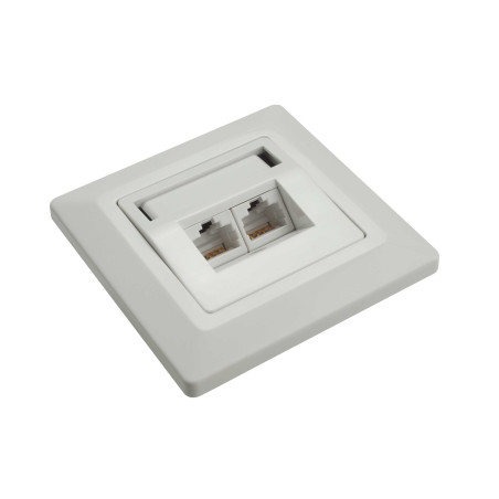 Zásuvka Solarix CAT5E UTP 2 x RJ45 pod omietku biela