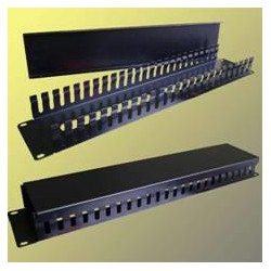 Vyväzovací panel 19'' 2U kov Lišta Priechodný čierny