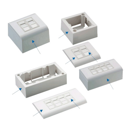 DATACOM Modul.dát.zásuvka STP CAT5E 4xRJ45 na aj pod omietku