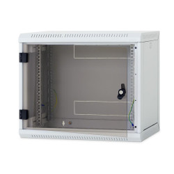 Nástenný rack RUA 18U/500mm, perforované dvere, odnímateľné bočnice