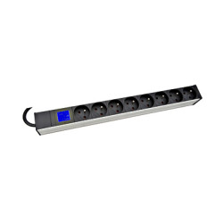 PDU IT METER, integr.merenie,8x CSN,Al, 19'', 1U, RAL 7035