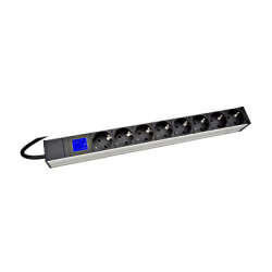 PDU IT METER, integr.merenie, 8x Schuko, Al, 19'', 1U, RAL 7035