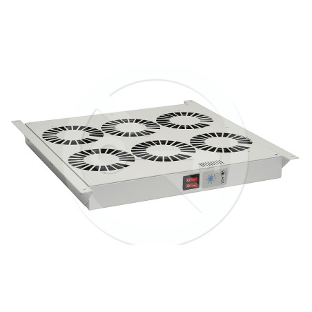 Ventilačná jednotka 6 vent., termostat, do stropu aj dna VJ-R6, sivá