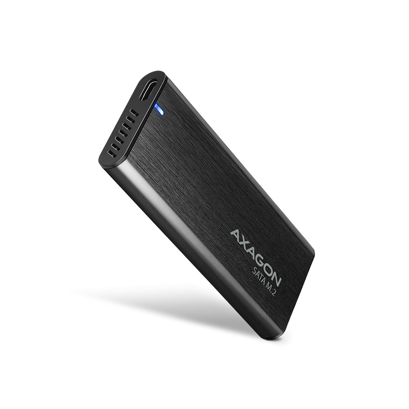 AXAGON EEM2-SBC, USB-C 3.2 Gen 2 - M.2 SATA SSD kovový RAW box, bezskrutkový