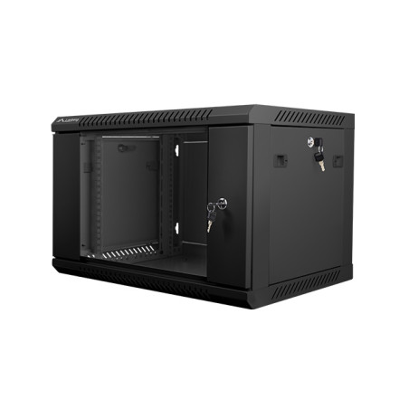 Nástenný rack 19'' 6U 600X450mm čierny flat pack