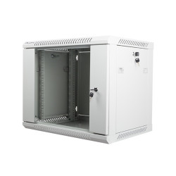 Nástenný rack 19'' 9U 600X450mm šedý flat pack
