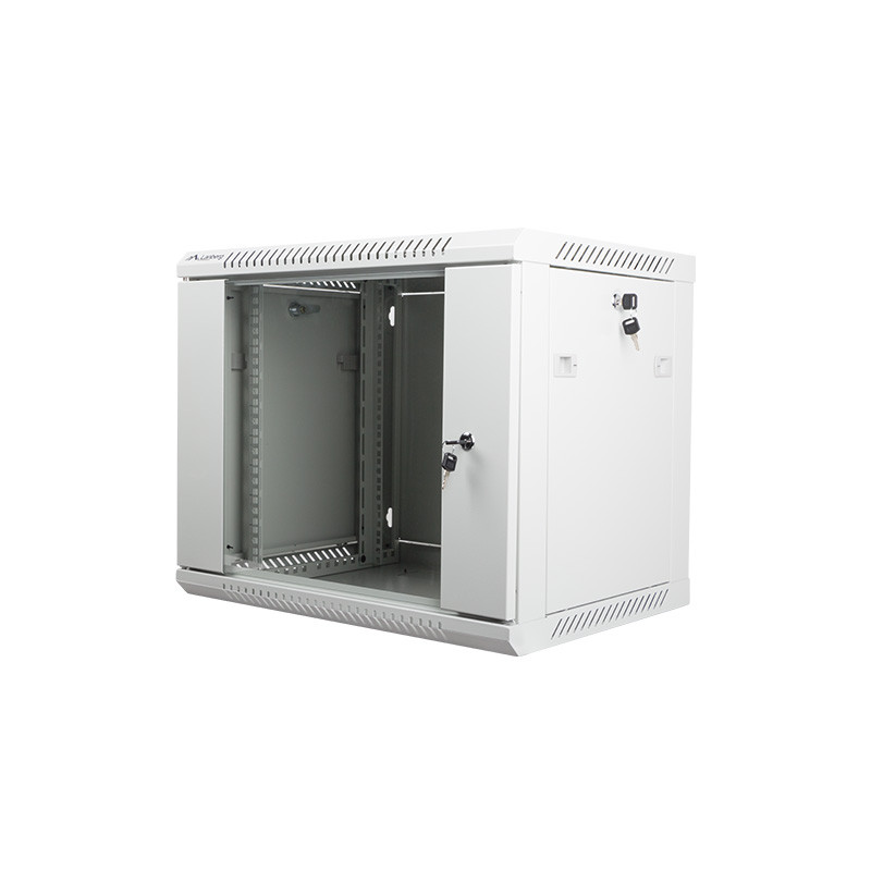 Nástenný rack 19'' 9U 600X450mm šedý flat pack
