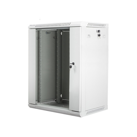 Nástenný rack 19'' 15U 600X450mm šedý flat pack