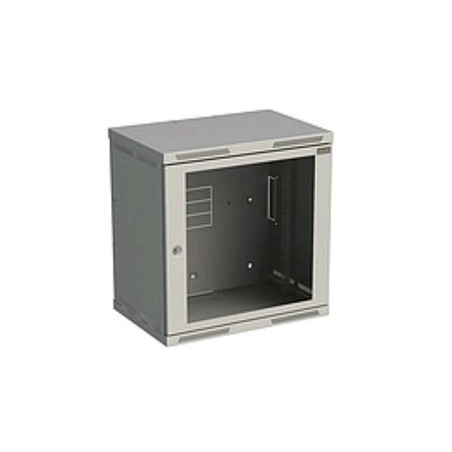Rozvádzač nástenný SENSA 12U 400mm, dvere sklo, RAL 7035, SENSA-12U-64-11-G