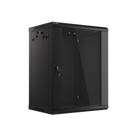 Nástenný rack 19'' 15U 600X450mm čierny flat pack