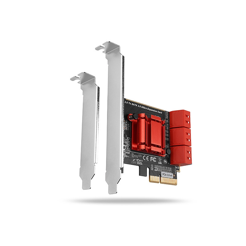 AXAGON PCES-SA6, PCIe radič - 6x interný SATA 6G port, ASM1166, SP & LP