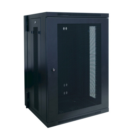 Skriňa SmartRack 18U, Š - 600mm, Hl - 550mm, hĺbka pre prepínače, montáž na stenu