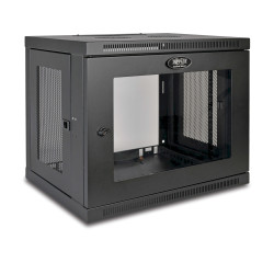 Skriňa SmartRack 9U, Mini Rack, Š - 600mm, Hl - 450mm, hĺbka pre prepínače, presklené dvere, na stenu