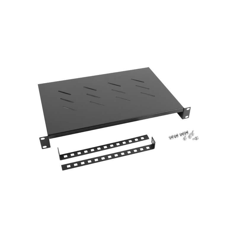 LANBERG 19'' PEVNÁ POLICA 1U/483X300MM MAX. NOSNOSŤ DO 25 KG ČIERNA