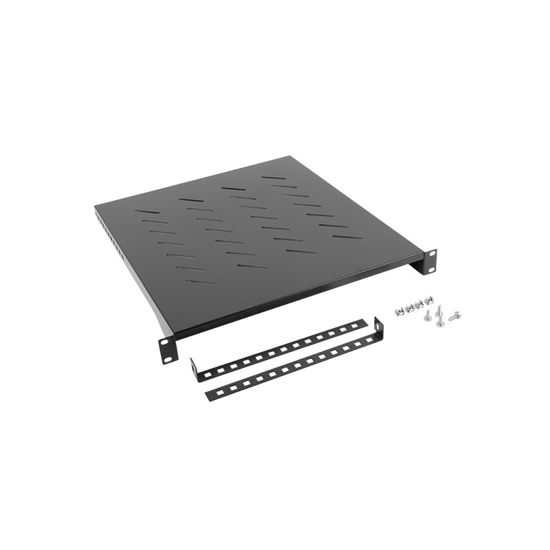 LANBERG 19'' PEVNÁ POLICA 1U/483X500MM MAX. NOSNOSŤ DO 25 KG ČIERNA