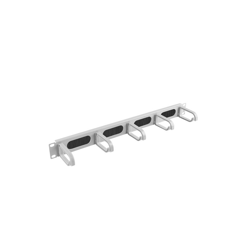 LANBERG 19'' PANEL S KEFOU NA VEDENIE KÁBLOV 5 KRÚŽKOV TYP B 1U ŠEDÝ